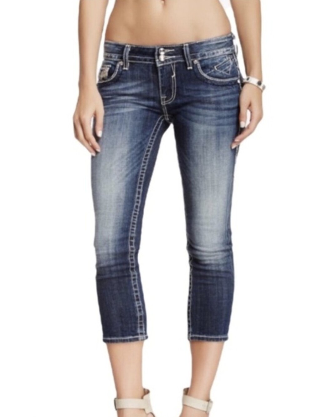 VIGOSS The New York Capri Bling Jeans Womens Size 1/2 L21